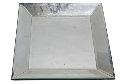 Lot 958 - A wall mirror, with a central bevelled plate,...