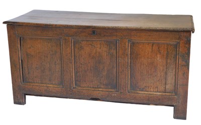 Lot 1015 - A late 17th/early 18thC oak coffer, the...