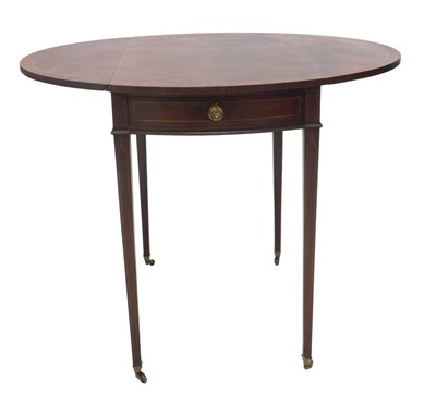 Lot 1060 - A mahogany boxwood sprung Pembroke table,...