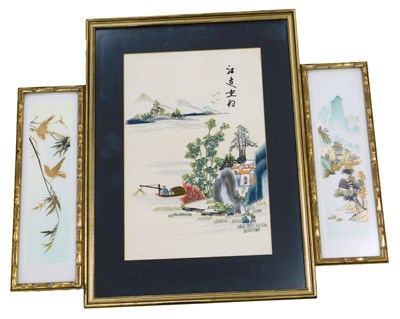 Lot 78 - A late 20thC Chinese silkwork picture, of a...