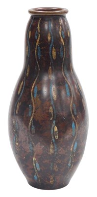 Lot 79 - A 20thC bronze vase, of double gourd form,...