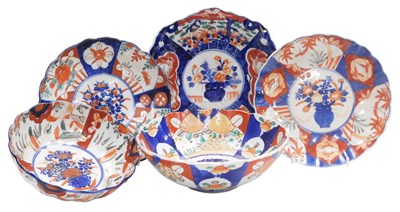 Lot 87 - A group of Japanese Meiji period Imari dishes...