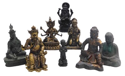Lot 96 - A group of Chinese cast metal figures,...