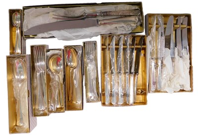 Lot 28a - An Elizabeth II silver part canteen of Old...