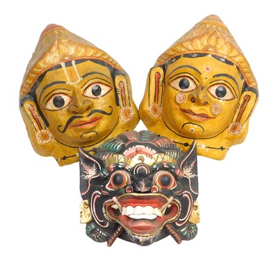 Lot 116 - An Indian Odisha papier mache mask of Princess...