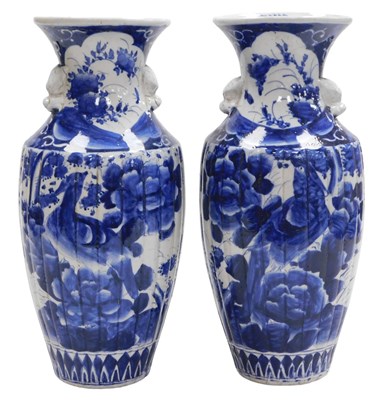 Lot 119 - A pair of Japanese Meiji period blue and white...