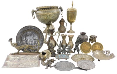 Lot 124 - A group of 19thC and later Asian metalwares,...