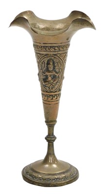 Lot 126 - An early 20thC Anglo Indian trumpet shaped...