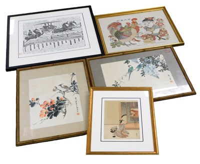 Lot 114 - Chinese School (20thC). A pair of Lapwings on...