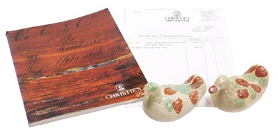 Lot 4 - A pair of early 19thC Chinese glazed pottery...