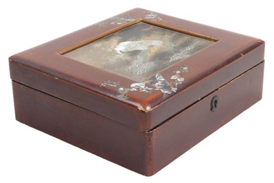 Lot 132 - A late 19thC Japanese Meiji period red lacquer...