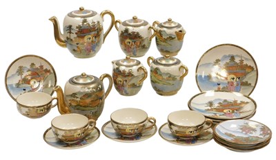 Lot 143 - An early 20thC Japanese Satsuma pottery tea...