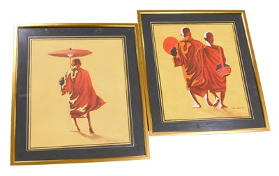Lot 144 - Myat Shwe Ko (Myanmar). Two monks walking with...