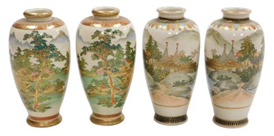 Lot 154 - A pair of Japanese Meiji period Satsuma vases,...
