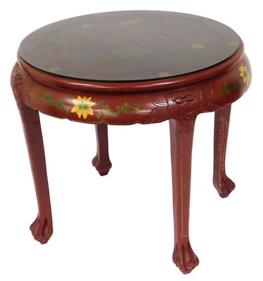 Lot 158 - A 20thC Chinese red lacquer circular...