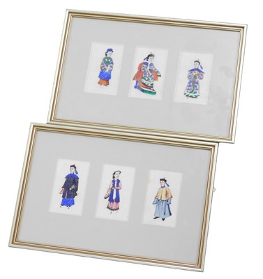 Lot 160 - A pair of late 19thC Chinese watercolours, on...