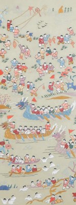 Lot 162 - A 20thC Chinese silk embroidery of The Hundred...