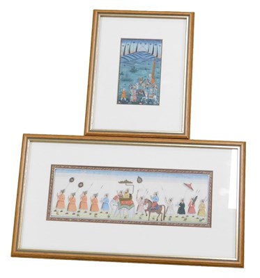 Lot 164 - Indian School (19thC). A Maharajah riding on...