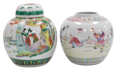 Lot 168 - A 20thC Chinese famille verte porcelain ginger...