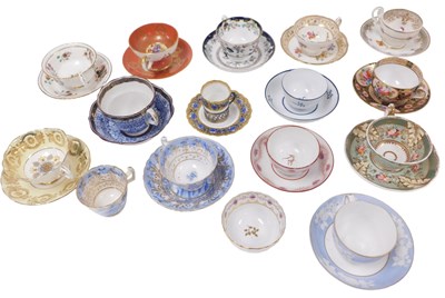 Lot 178 - A group of late 18thC and later porcelain tea...