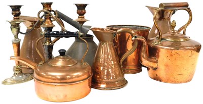 Lot 200 - A group of copper and plated wares, including...