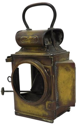 Lot 202 - A late 19thC brass Dependence railway lantern,...