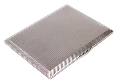 Lot 238 - A George VI silver cigarette case, with engine...