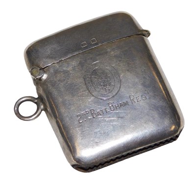 Lot 240 - A George V silver Vesta case, engraved with...