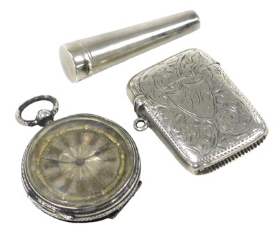 Lot 242 - An Edward VII silver Vesta case, with engraved...