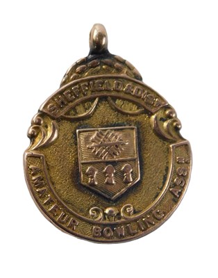 Lot 597B - A 9ct gold watch fob, for the Sheffield and...