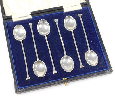 Lot 253 - A set of six George V silver seal top coffee...