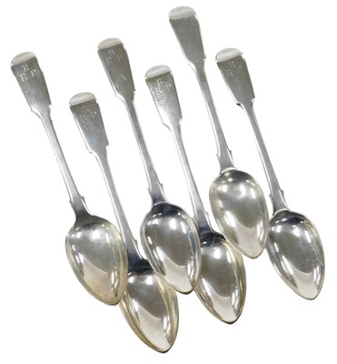 Lot 254 - A set of six George IV silver Old English...