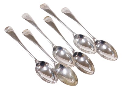 Lot 255 - A set of six Victorian silver Old English...