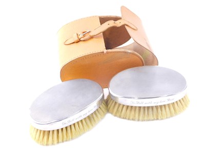 Lot 687A - A pair of cased Elizabeth II silver backed...