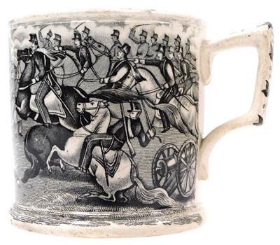 Lot 204 - A mid 19thC Staffordshire pottery tankard,...