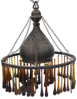 Lot 215 - A mid Century ottoman style ceiling light,...