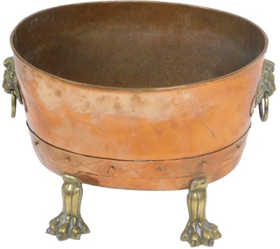 Lot 229 - An early 20thC copper and brass log bucket, of...