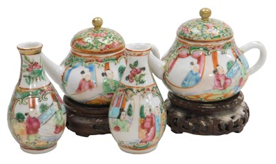 Lot 103A - A pair of late 19thC Qing dynasty Cantonese...