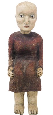 Lot 275 - A wooden Santos doll carved as a lady, in...