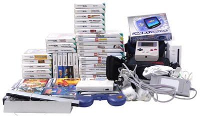 Lot 297 - A Nintendo Wii, model no. RVL-001, together...