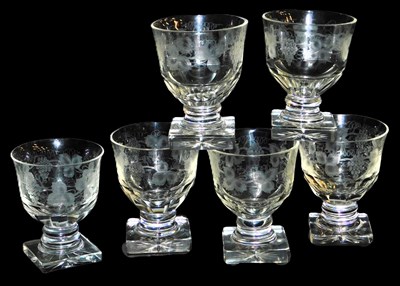 Lot 300 - A set of six late 19th/early 20thC cut glass...