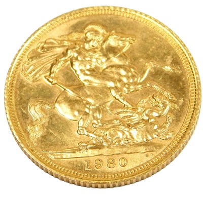 Lot 301 - A Queen Elizabeth II full gold sovereign 1980,...