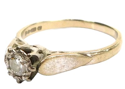 Lot 315 - An 18ct gold and diamond solitaire ring, in a...
