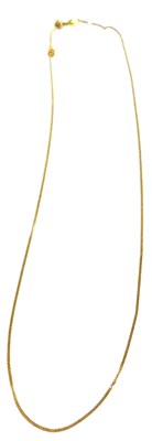 Lot 358 - An 18ct gold fine curb link neckchain, on a...