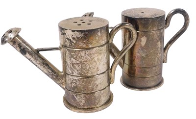 Lot 366 - A pair of late 20thC silver plated condiments,...