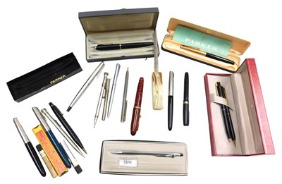 Lot 372 - Sheaffer Watermans Parker and other ball point...