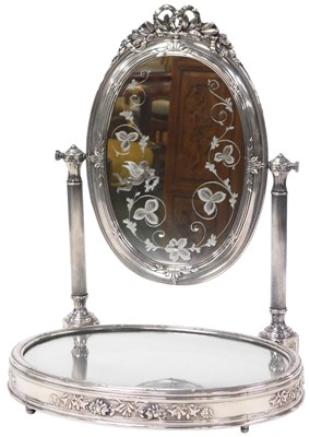 Lot 394 - A late 19thC continental silver plated toilet...