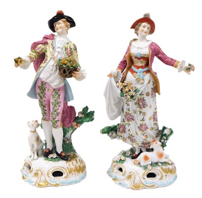 Lot 459 - A pair of late 19thC Samson Chelsea porcelain...