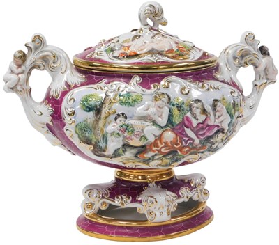 Lot 469 - A late 20thC Capodimonte porcelain vase and...