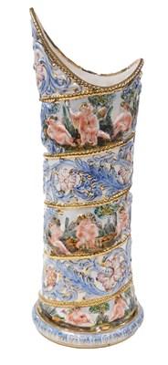 Lot 470 - A late 20thC Capodimonte porcelain umbrella...